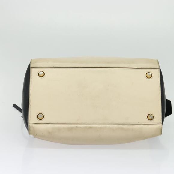 CELINE Ring Bag Hand Bag Leather Beige Gold - Picture 9 of 12